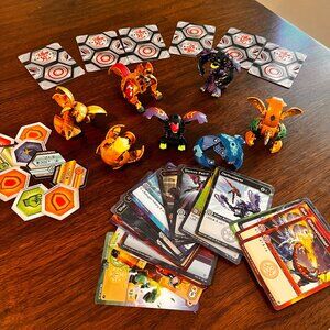 BAKUGAN Battle Lot of 7 individual toys and mix of cards